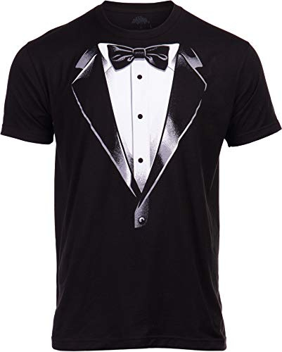 Tuxedo T-Shirt - Classic Party Humor Vintage Funny Tux Tee Joke Concert Festival Shirt for Men Women-(Black,M)