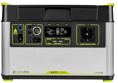 Goal Zero Yeti Tragbare Powerstation - Yeti 1500X mit 1516 Wattstunden Akkukapazität - Wiederaufladbarer Solargenerator für Camping, Reisen, Outdoor und Heimgebrauch