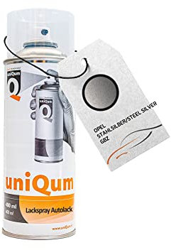 uniQum Autolack Spraydose fürs Auto für OPEL STAHLSILBER/STEEL SILVER GBZ Autolack Reparatur 400 ml