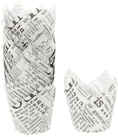 BESTonZON 50pcs Cupcake Cups Baking Paper Trays Parchment Paper Liners Non-Slip Cupcake Holders for Holiday Parties