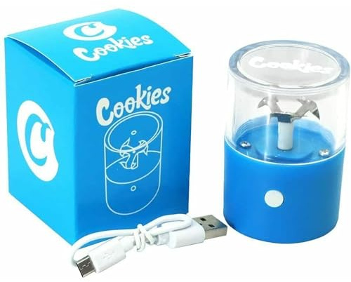 Glamified Glam Electric Herb Grinder Pollen Spice Portable Electric Herb Grinder Dry Spice Tabacco Grinder (Blue)