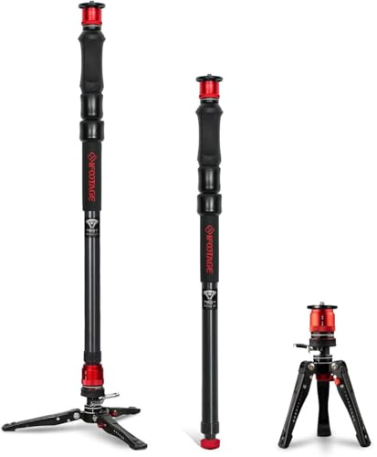 IFOOTAGE 59” Monopod with Feet,Cobra 3 Strike A150S,Professional Travel Camera Monopod,Pedal Lock Base,One-Click Design,for VCR DSLR Nikon Sony,Max.Load 11lbs/5KG