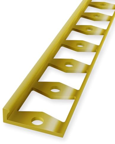 Bordatura 6 x 21 x 2500 mm, profilo di finitura, in ottone lucido, chiuso, punzonato, doppio profilo K