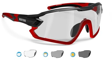 BERTONI Fahrradbrille Sport Sonnenbrille Radbrille MTB mit Sehstärke für Brillenträger mod. QUASAR