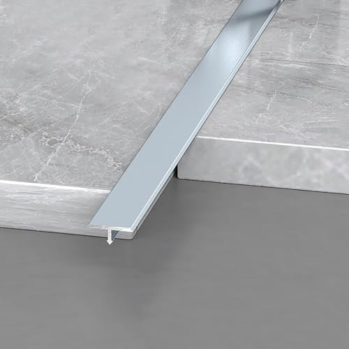 Raouoae Laminat Übergangsleiste 3 Stück 90cm T-Form-Dekorationsleiste Bodenübergangsstreifen Bodenschiene Für Fliesen-Holz-Laminat-Verbindungslücke(Grau,Breite: 8mm)