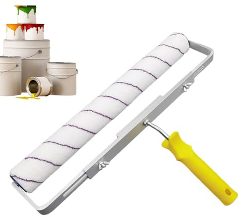 HunicandIU Rodillo de pintura de 18 pulgadas, juego de rodillos de pintura de 18 pulgadas, rodillo de pintura estable con estructura para techos, rodillo de suelo sin costuras con diseño ligero,
