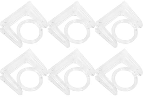 PRETYZOOM 6pezzi Supporto Girevole Per Asta Per Staffe Regolabili Per Asta Di Tensione Senza Anelli Supporto Per Aste Per Tende in Plastica Installazione Senza Trapano Per Casa o Hotel