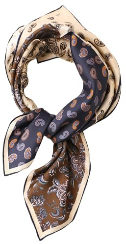 Prettystern foulard sciarpa di seta arrotolato a mano donna uomo pura seta bandana estate primavera 43 puzzle paisley