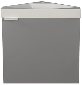 Vente-unique - Meuble Lave-Main d'angle Suspendu Gris Mat - 56 cm - MANODO