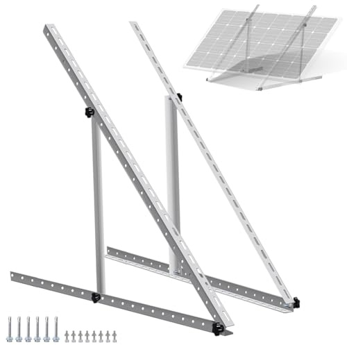 ECO-WORTHY Solarmodul Halterung,1140mm Solarpanel Halterung Balkonkraftwerk für 100W-400W Solarpanel,Adjustable 0-90° Halterung für Flachdach,Garten