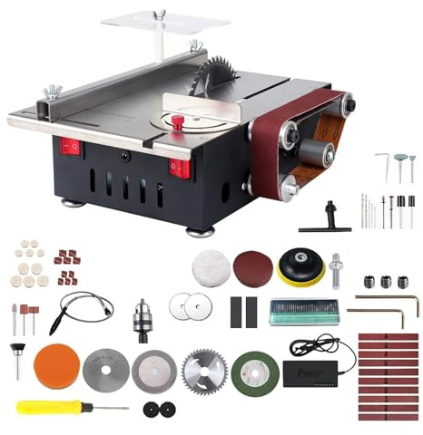 Kit De Lijadora Banda For Sierra Mesa 200 W, Velocidad Variable, Banco Circular 30 Mm Profundidad, Bricolaje, Máquina Corte Y Lijado Corte Preciso