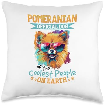 Pomeranian Pom Dog Pom-Pom Official Dog of The Coolest Peopl Throw Pillow