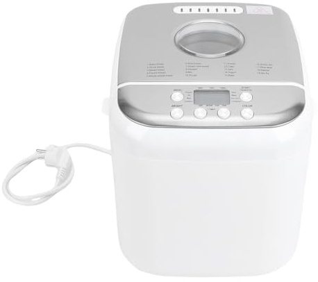Generic Macchina per il Pane, 19 Programmi Automatici per Impasto di Pane Biscotti Marmellata Yogurt, Motore da 600 W con 3 Formati, Ciotola Antiaderente per Cottura Fatta in Casa (regolamenti