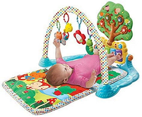 VTech - Jardin Enchanté des P'tits Copains, Tapis d'Éveil Bébé, Jeu Musical et Évolutif, Jouet d'Activité et de Développement, Piano Interactif, Hochets, Cadeau de Naissance - Contenu en Français