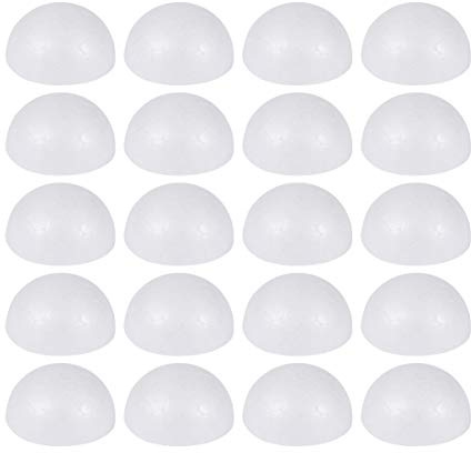 30 Stück Schaum Halbkugel Modellierung Schaum Ball Handwerk Styropor Ball für Blumen Arrangieren Hochzeit Weihnachten Dekoration Kunstprojekte 8Cm