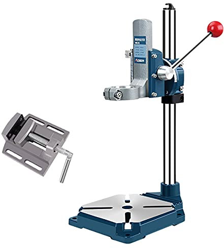 YAOYAOO Taladros de Columna, Soporte Taladro Vertical con Tornillo de Banco Placa de Presión, Multifunción Soporte Taladro Columna Rotación de 90 ° para Taladrar Cortar, Carrera Máx: 60mm