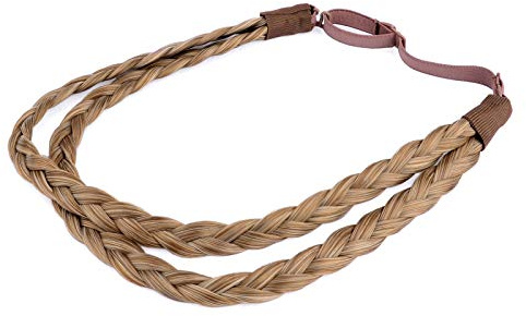 BOBIYA Stirnband für Damen und Mädchen, doppeltes dreisträhniges, geflochtenes Stirnband aus Kunsthaar (Karamellblond)