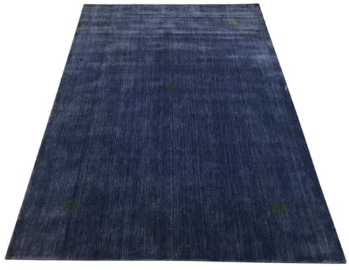 Orientmatta Gabbeh handvävd matta 100 % ull handloom bro golvmattor (mått: 170 x 240 cm, färg: blå)