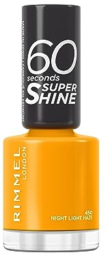 Rimmel 60 Seconds Super Shine Nail Polish, 450 Night Light Haze, Quick-Dry Nail Polish, Ultra-Shiny Finish, Easy to Apply, Vibrant Colour, Long-Wearing, Clean and Improved Formula, Vegan, 8ml