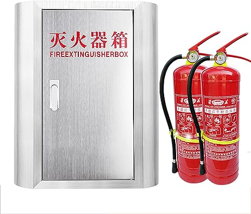 Feuerlöscherbox, 0,8 Mm Feuerlöscher-Aufbewahrungsschrank Aus Edelstahl 304, Schön, Stark, Praktisch Und Korrosionsbeständig, Bietet Platz Für 2 8 Kg Feuerlöscher