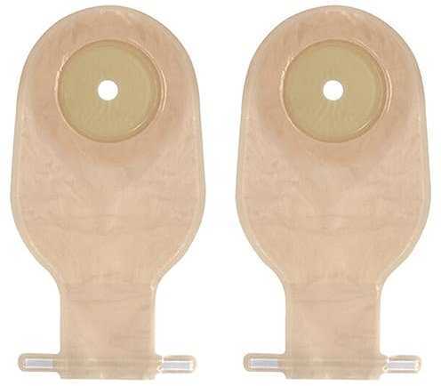 TsoLay Stomabeutel für Kolostomie, Ileostomie, Stoma-Pflege, 20–60 mm, Ablaufventil, Kolostomiebeutel, 2 Stück