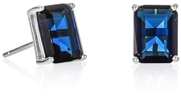 namana Emerald 925 sterling silver storlek örhängen, dam silver eller guldpläterade örhängen med vita eller färgade stenar i smaragd storlek, Sterlingsilver