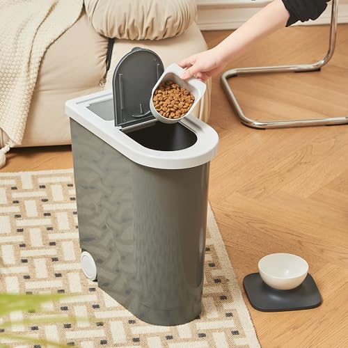 Eden & Willow Large Capacity 32L Pet Food Storage Container with Measuring Scoop and Holder, Wheels, and Dehumidifier Compartment | Ideal for Dog Food, Cat Food, and Animal Food