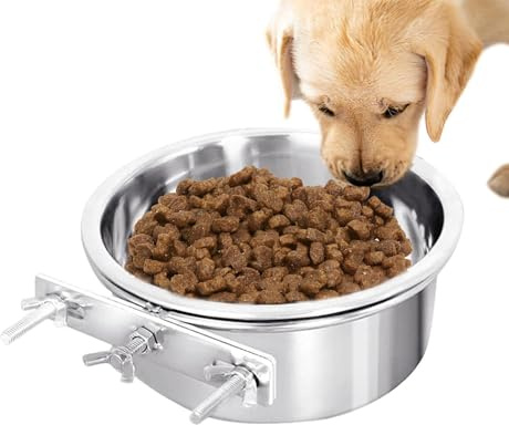 Bol de nourriture pour chien - Bol à eau en acier inoxydable avec support, tasse à crochet mural | Plateau d'alimentation portable pour animaux de compagnie, bol de confort pour animaux de compagnie