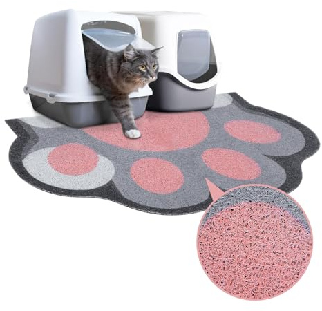 Alfombrilla de arena para gatos, 40 x 60 cm, alfombrilla antideslizante para bandeja de arena y cuenco de comida para mascotas, bonita alfombrilla para caja de arena para gatitos, perros pequeños