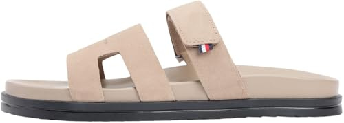Tommy Hilfiger Uomo Sandali Adjustable Premium in Suede, Beige (Coastal Taupe), 44
