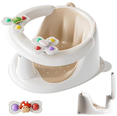 Baby Bath Seat 6 Months Plus | Sit Up with Spin Toys | Non-Slip Baby Bath Support Toddler Tub Seat, Safe Bathing, Play Chair