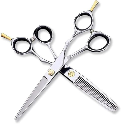 Forbici da Parrucchiere, Forbici per Sfoltire, Acciaio Inossidabile 440c, Forbici da Taglio per Capelli da Salone, Design Ergonomico