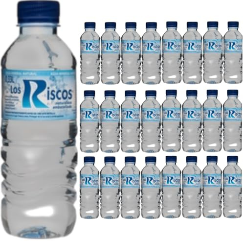 Agua Los Riscos 500ml - Pack 24 Botellas | Agua Mineral Natural de Mineralización Débil | Formato Hostelería y Consumo Diario