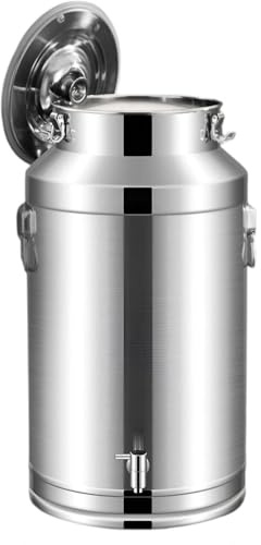 Milk Stainless Steel Bucket 5l,Seal Stainless Steel Milk Transport Can Wine Pail Bucket Tote Jug Oil Barrel Tank For Milk Wine And Oil Etc,capacity-9Liters
