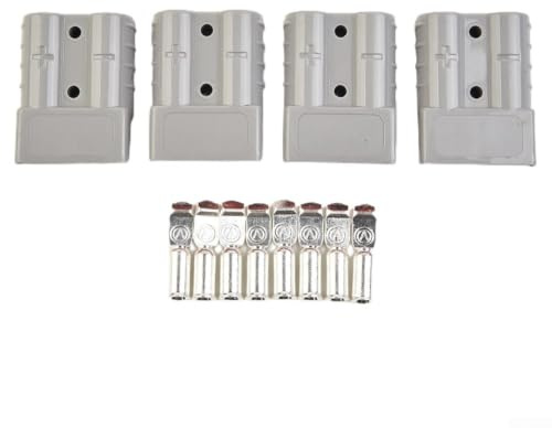 4 connettori 50 A 600 V per morsetti per cavi, carrelli elevatori, veicoli elettrici, grigio (grigio)