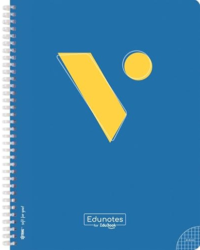 Vicens Vives - Cuaderno Espiral A4 Cuadriculado 4mm - Edunotes - 80 Hojas con Espiral Suave SOFTRING, Papel Extraopaco 80g, QR con Contenido Educativo - Libretas Escolares A4, ideal para Zurdos