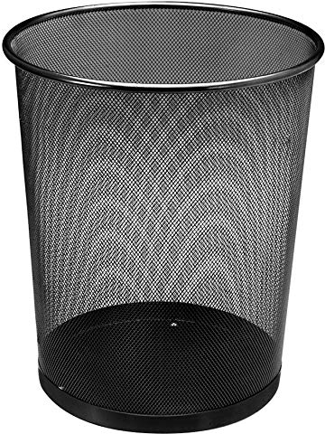 Spetebo Papierkorb Metall 13 Liter - schwarz - Papiereimer Bürokorb Abfallkorb Mülleimer
