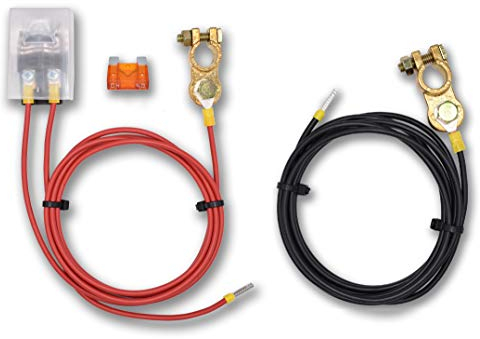 EBROM Batteriekabel schwarz + rot 10 mm² UV und witterungsbeständig + 40A (Ampere) Sicherung + Sicherungshalter + Polklemme, Längen von 1 m bis 10 m z.B. Laderegler an Batterie - Ihre Länge: 200 cm