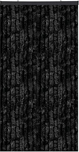 Bestlivings Flauschvorhang in Sondergröße - Türvorhang Breite: 100cm - Länge: 250cm, Schwarz