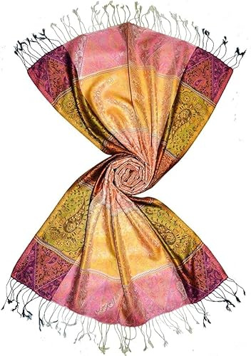 Lorenzo Cana Pashmina Schaltuch jacquard gewebter Damenschal aus 100% Seide Paisley Muster Seidenschal Seidentuch 78659