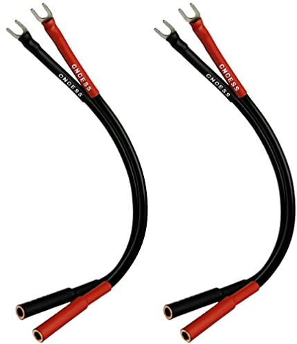 CESS-083 Female Banana Jack to Spade Plug for Speaker Cable (Small Spade)