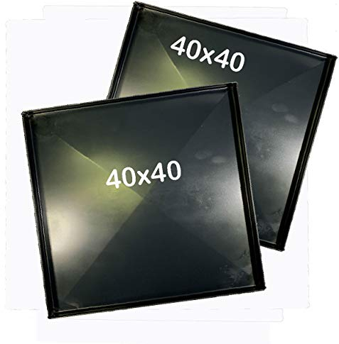 [2 PEZZI] Teglia forno 40x40x2 Cm, per pizza professionale Spessore teglie 8/10 con diagonale Pizza alta idratazione ideale per professionisti della pizza focaccia 2 pezzi