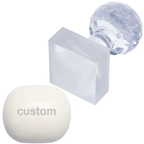 CRASPIRE Sellos de Jabón Personalizados Sellos de Jabón Acrílicos Personalizados Fabricación de Jabón Sello de Jabón Hecho A Mano de 1.3 Pulgada con Mango Sello de Repujado de Jabón
