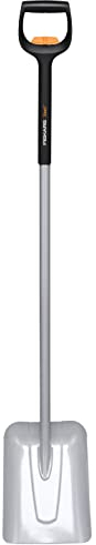 Fiskars Teleskop-Schaufel zum Anheben und Bewegen von Schüttgut und Schnee, Länge: 121 - 140 cm, Verstärktes Borstahl-Blatt, Schwarz/Orange, Xact, 1066734