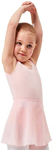 tanzmuster ® Wickelrock Mädchen Ballett - Emma - aus luftigem Chiffon antistatisch Ballettrock mit Gummizug für Kinder in Ballett-rosa, Größe:104-110