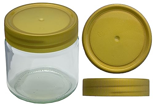 Imkado Neutrales Honigglas mit Kunststoffdeckel 250g | 1 Paket (96 Stk)