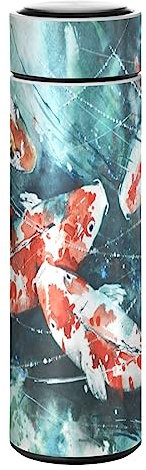 KAAVIYO Kunst Japanischer Fisch Wasserflasche Wasserkanne Edelstahl Isolierte Isolierflasche Auslaufsicher