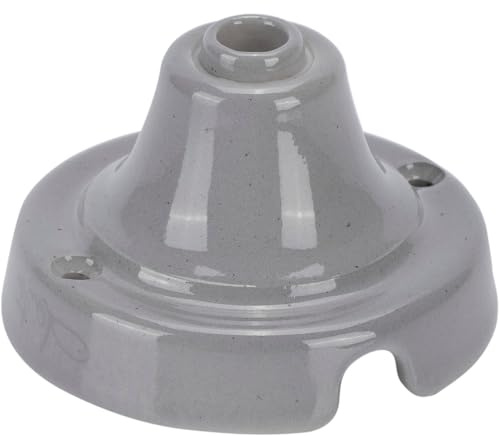 FANTON Glattrosette Keramik Farbe grau Ø 70 mm Porzellan für Pendelleuchten und Textilkabel 84027GR