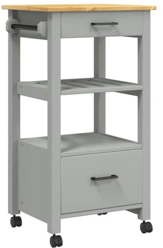 vidaXL Küchenwagen Monza 48x40x88,5 cm Massivholz Kiefer