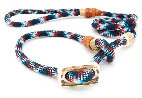 Retriever-Leine/Moxonleine Elegant-Style | handgefertigte Hundeleine aus Tau mit Halsbandfunktion & Horn-Stopper | 10mm – kraftvoll, stilvoll & komfortabel | Training, Alltag & Spaziergang